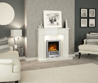Elgin & Hall Pryzm 16-inch Inset Electric Fire with Devotion Trim and Brantley Fret