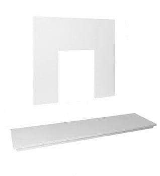 54 Inch x 15 Inch Arctic White Micro Marble Hearth And Back Panel