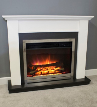 Suncrest Antigua 44 Inch Electric Fireplace In Textured White