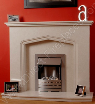 Marquis Pearl Stone Marble Fireplace Package With Gas Fire