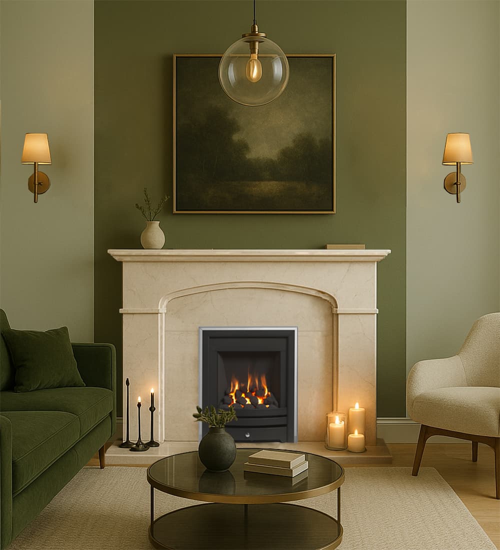 Axon Franklin Limestone Fireplace with Adore Gas Fire