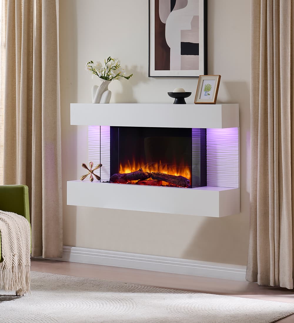 Blazebright Amba 43 Inch Wall Mounted Electric Fireplace Suite