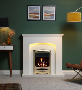 Gallery Cartmel Arctic White Marble Fireplace