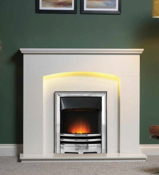 Gallery Cartmel Artic White Fireplace Package with Electric Fire