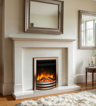 Celsi Ultiflame Ultra Autograph Inset Electric Fire in Rose Gold and Black - Lifestyle