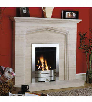 Corton Limestone Fireplace Package With Electric Fire