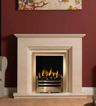Cranbourne Limestone Fireplace with Gas Fire