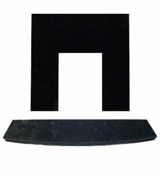 Curved Black Granite Hearth And Back Panel Sets