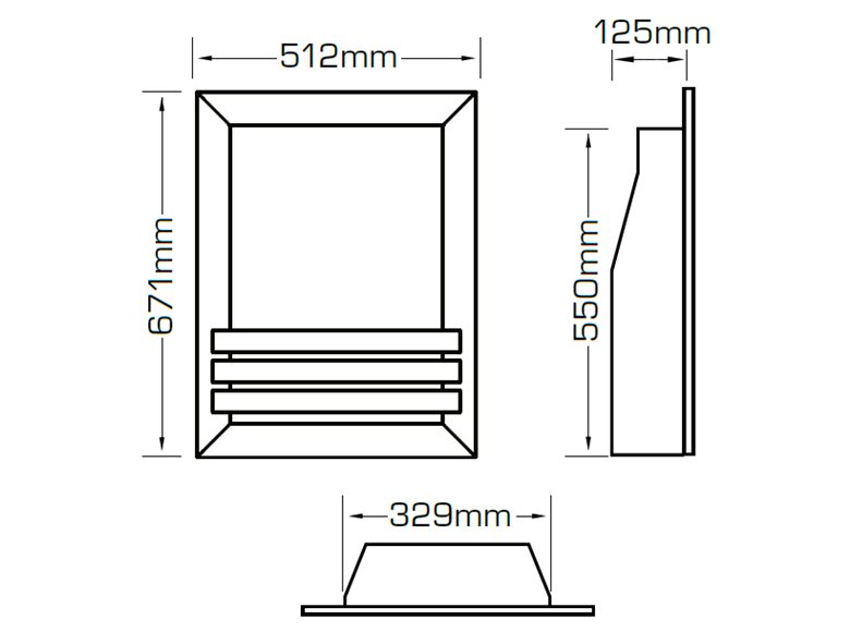 Flavel Windsor Contemporary Plus Hole In The Wall Gas Fire  - Pebble Effect