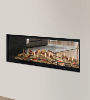 Evonic Octane 1030 DS Built-In Electric Fire shown as a focal point between two open plan roms