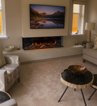 Evonic E-Series E1800 Built In The Wall Media Wall Electric Fire