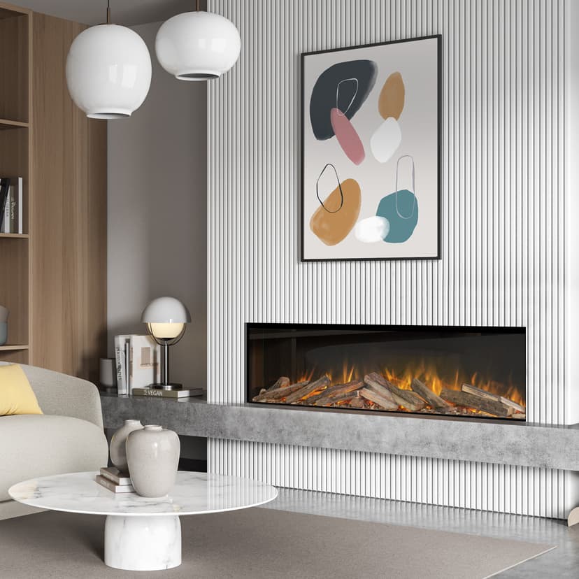Evonic Slimline 1500 Built In Media Wall Electric Fire