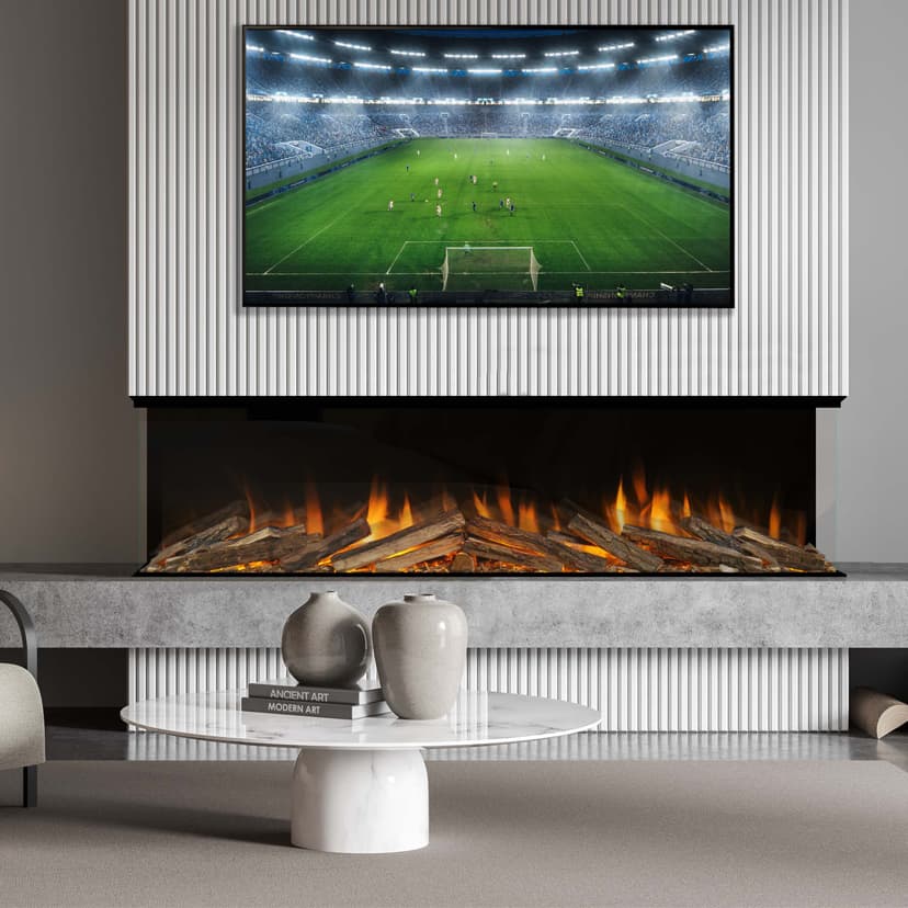 Evonic Slimline 1800 Built In Media Wall Electric Fire