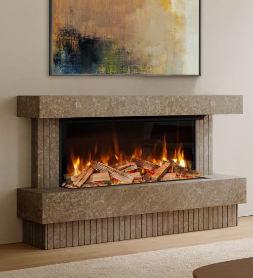 Evonic Stowford 1500 Floor Standing Marble Electric Fireplace Suite