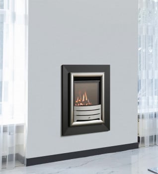 Legend Evora with Black Frame and Modular Coal Fuel Bed Balanced Flue Hole in the Wall Gas Fire