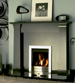 Fireside Oslo Black Granite Fireplace Package With Gas Fire