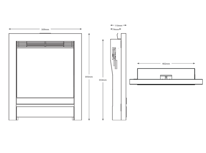 Flare Beam Edge 16-inch Electric Fire