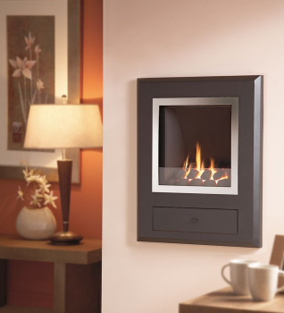 Flavel Finesse Chrome with Coal Effect Hole in the Wall Gas Fire