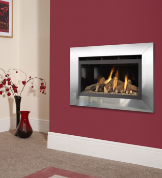 Flavel Jazz High Efficiency Chrome Hole In The Wall Gas Fire — Direct Fireplaces