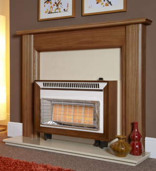 Flavel Misermatic Medium Oak Outset Gas Fire — Direct Fireplaces