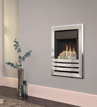 Flavel Windsor Contemporary Plus Hole In The Wall Gas Fire - Pebble Effect — Direct Fireplaces