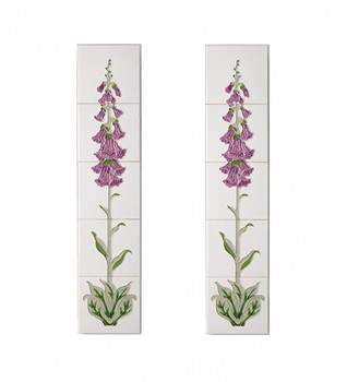 Cast Tec Foxglove Magenta and Ivory Fireplace Tiles