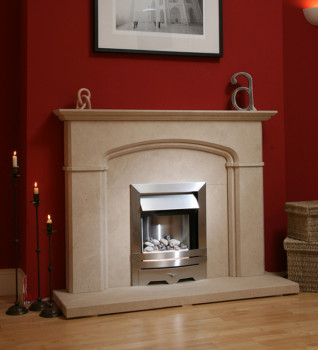 Franklin Limestone Fireplace