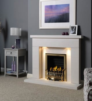 Gallery Collection Durrington Limestone Fireplace With Lights