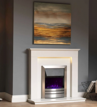 Gallery Collection Hopton Inset Electric Fire - Stainless Steel