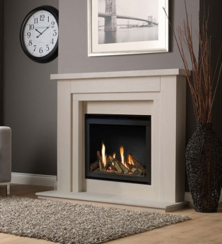 Pureglow Hanley Deluxe Limestone Suite with With Chelsea HE Gas Fire