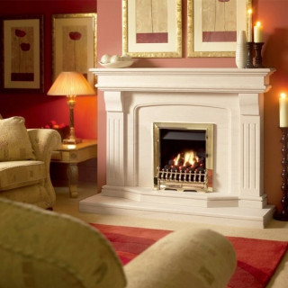 Axon Madrid Limestone Fireplace