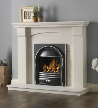 Pureglow Annabelle Inset Gas Fire with Kingsford Limestone Fireplace