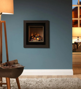 Legend Ethos 400 HE Hole in the Wall Gas Fire - Flat Black Frame