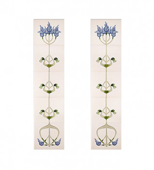 Cast Tec Liberty Blue and Ivory Fireplace Tiles