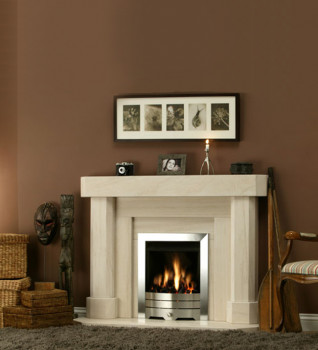 Lisboa Limestone Fireplace Package With Electric Fire