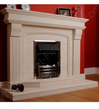 Madrid Limestone Fireplace Package With Gas Fire