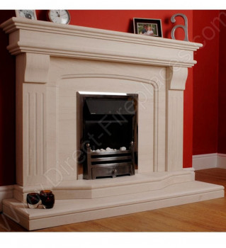 Madrid Limestone Fireplace Package With Electric Fire