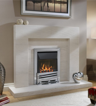 Nelson Limestone Fireplace with Eko Fires 4010