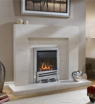 Nelson Limestone Fireplace with Eko Fires 4010 HE Gas Fire