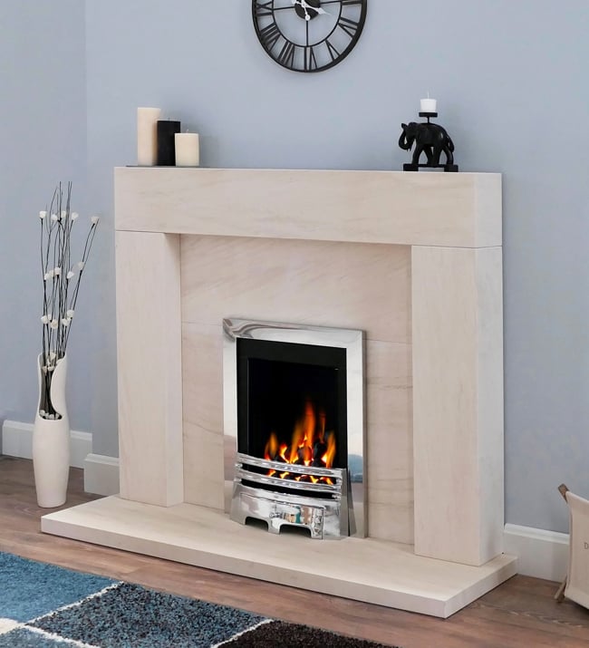 Axon Nelson Limestone Fireplace