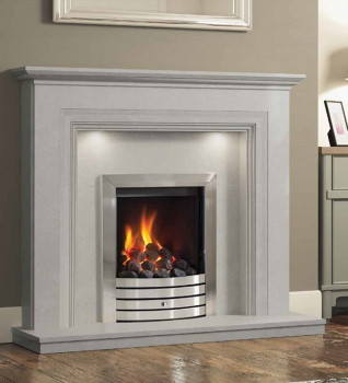 Elgin & Hall Odella Micro Marble Fireplace In Grey 