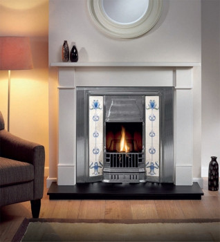 Brompton Aegean Limestone Fireplace Package With Prince Cast Insert
