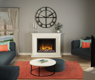 Elgin & Hall Pryzm Cabrina Micro Marble Electric Fireplace Suite