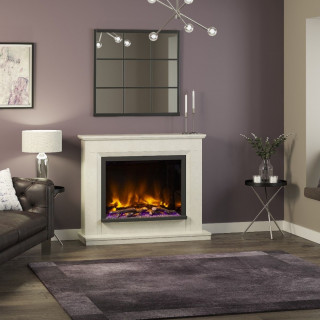 Elgin & Hall Pryzm Alesso Micro Marble Electric Fireplace Suite