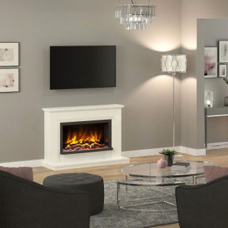 Elgin & Hall Pryzm Vistus Micro Marble Electric Fireplace Suite