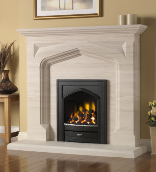 Pure Glow Harvington Limestone Fireplace
