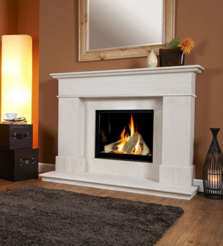 Axon Renaissance Deluxe Limestone Fireplace Package