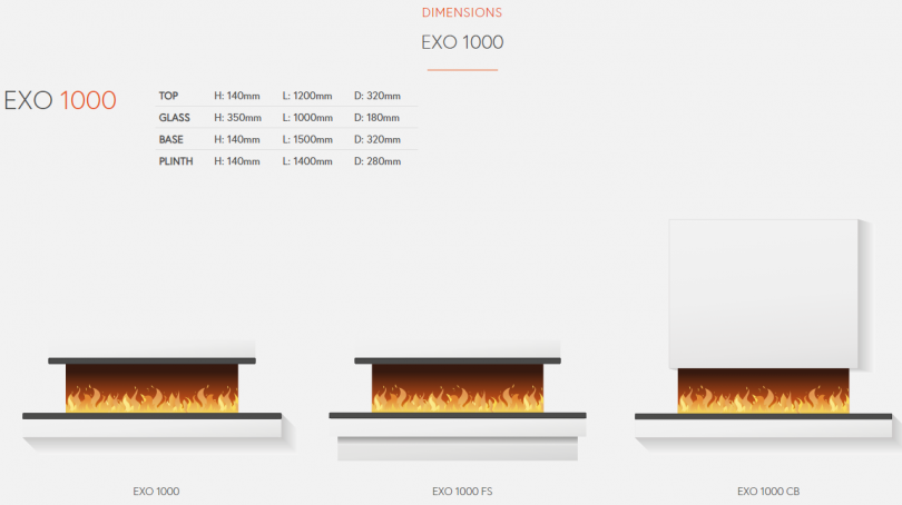 Flamerite Exo 1000 Wall Mounted Electric Fire