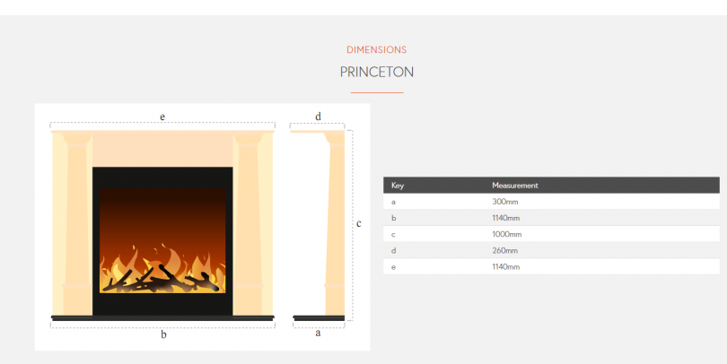 Flamerite Princeton Free Standing Electric Fireplace Suite