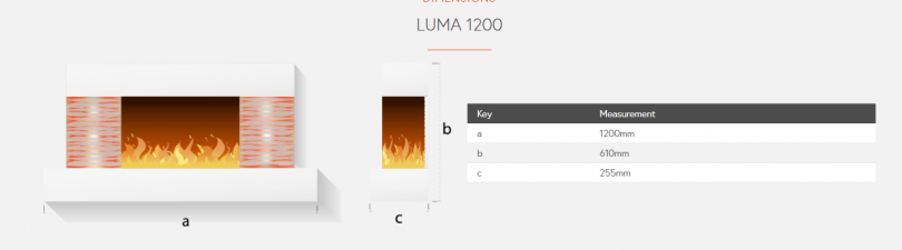 Flamerite Luma 1200 Wall Mounted Electric Fire